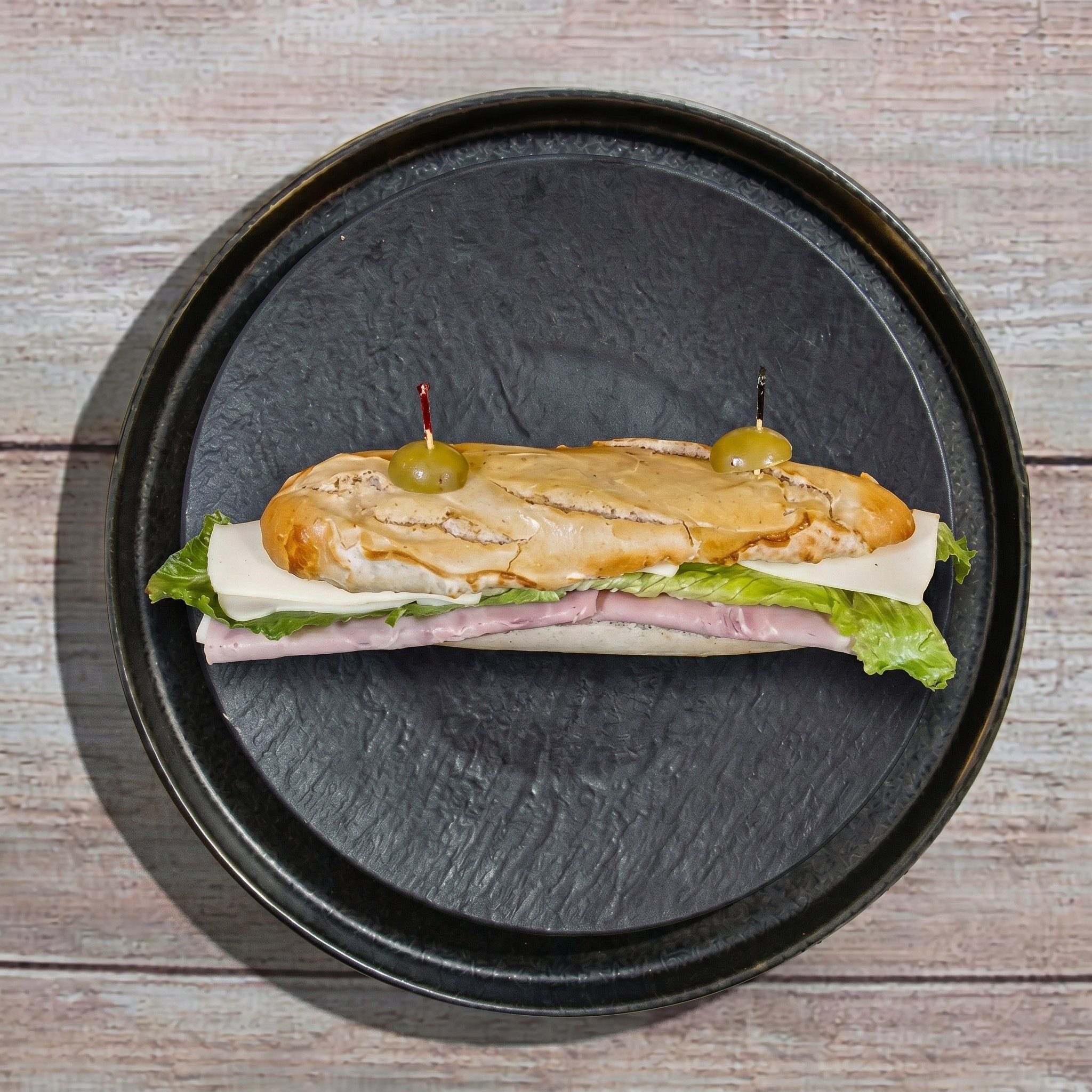 The Classic Ham & Cheese Baguette Sandwich.